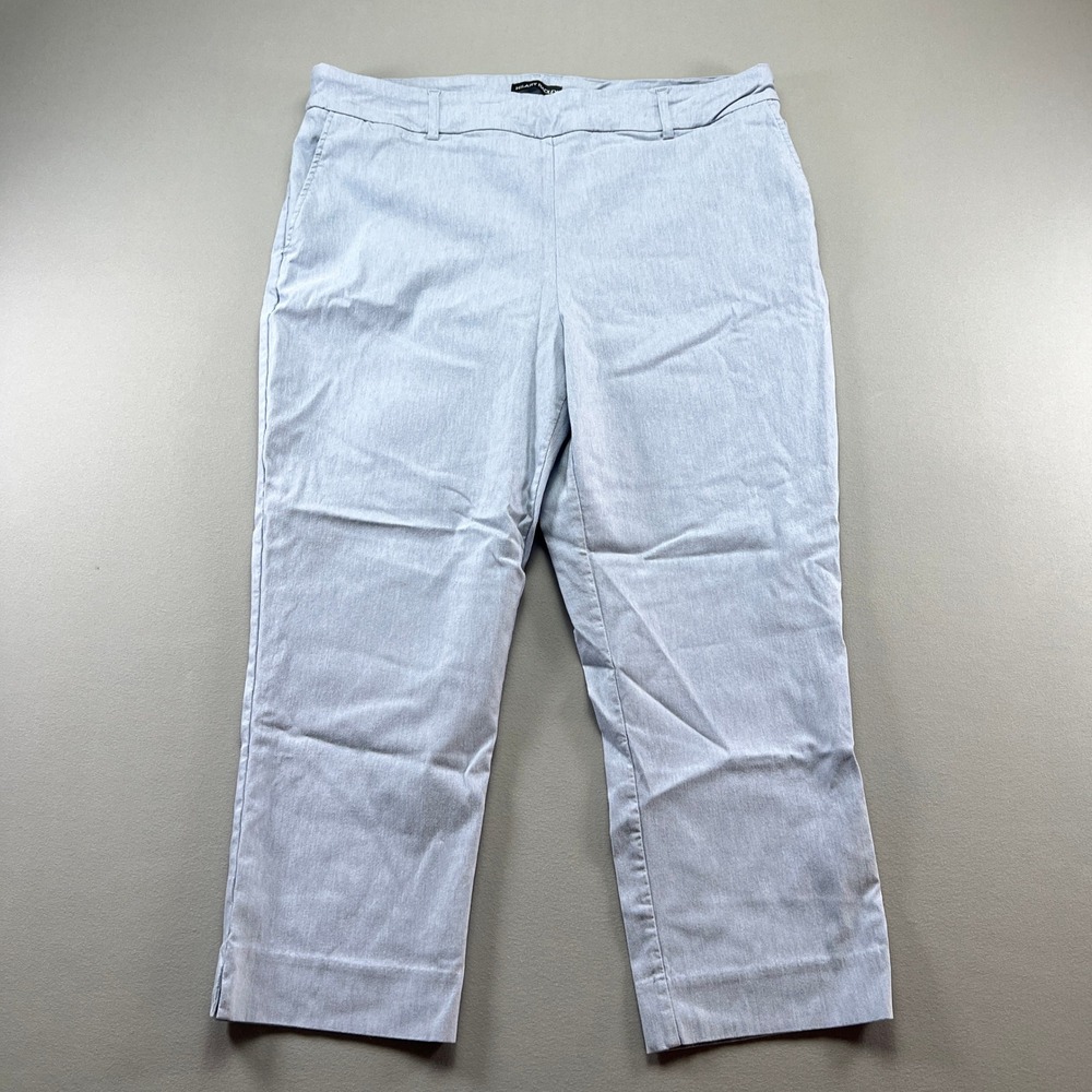 Hilary Radley Capri Pants Women XL Heathered Blue Rayon Stretch Slim Leg Pull On